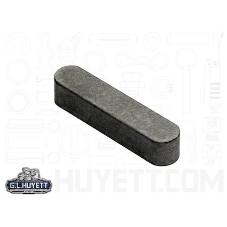 Huyett Oversized Machine Key, Round End, Stainless Steel, Plain, 2 in L, 1/4 in Sq 7702500250-2000